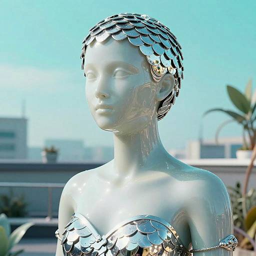 Cyberpunk Titanium Philosopher Portrait