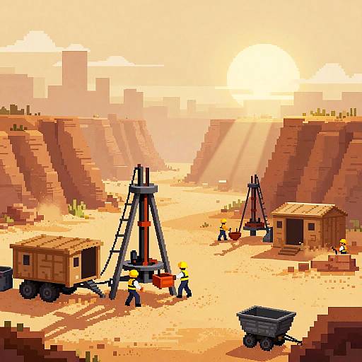 Pixel Art Desert Mining Outpost