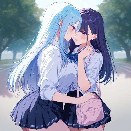 Yuri Bliss: Two Girls with Blue Hair
