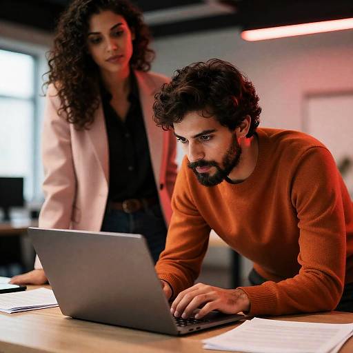 Intense Focus in a Modern Office
