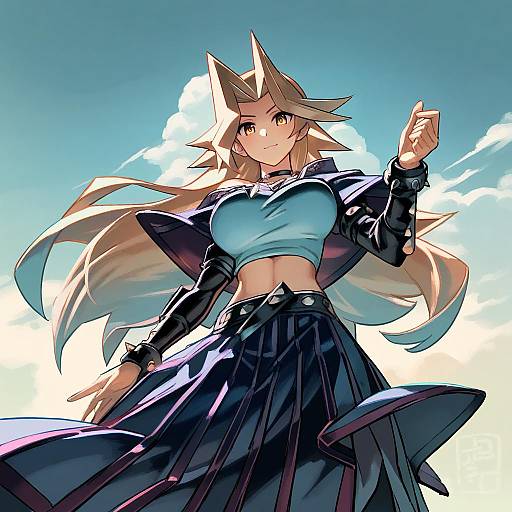 Illustration of Mutou yuugi, yu-gi-oh! in the style of Junkpuyo