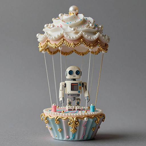 Cupcake Baroque Marionette Automaton Portrait