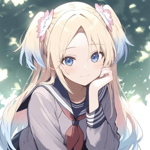 Cheerful School Girl in Uniform