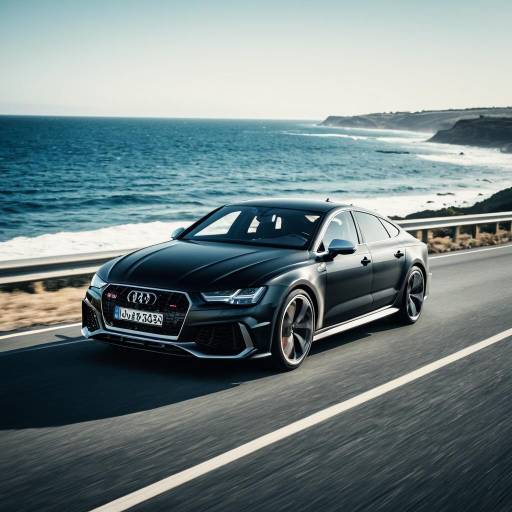 Nostalgic Matte Black Audi RS7 on Coast