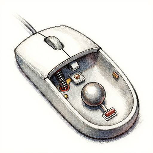 Vintage Computer Mouse Technical Drawing