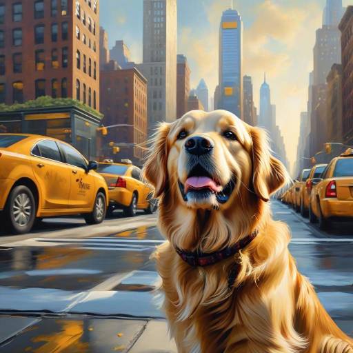 Golden Retriever in New York City Vibes