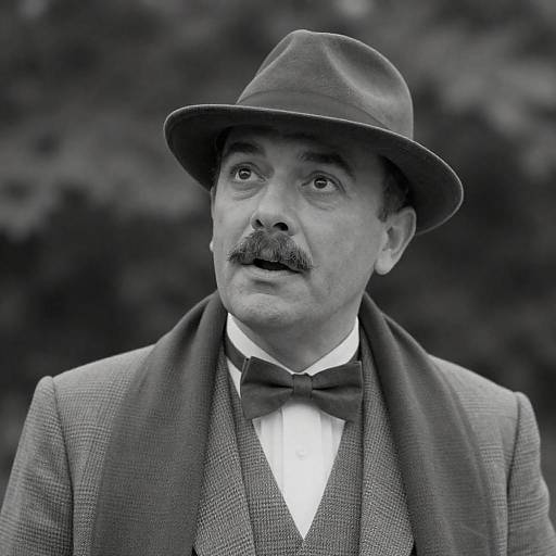 Vintage Portrait: Mustached Man in Fedora