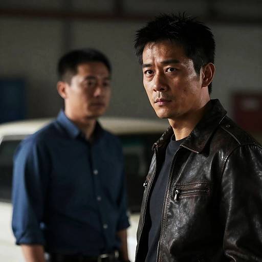 Intense Gaze in Industrial Atmosphere