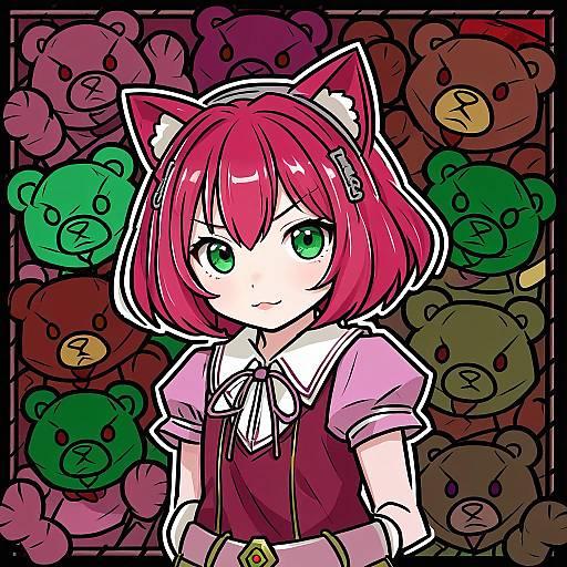 Illustration of Annie (league of legends), league of legends in the style of Hoshizuki (seigetsu)