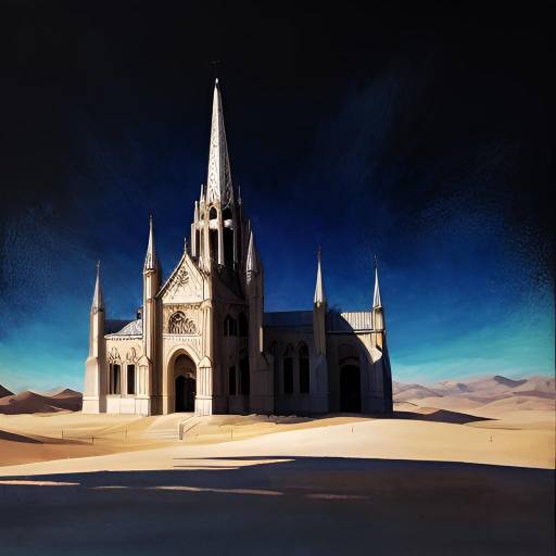 Ink Painting of a Desert Cathedral