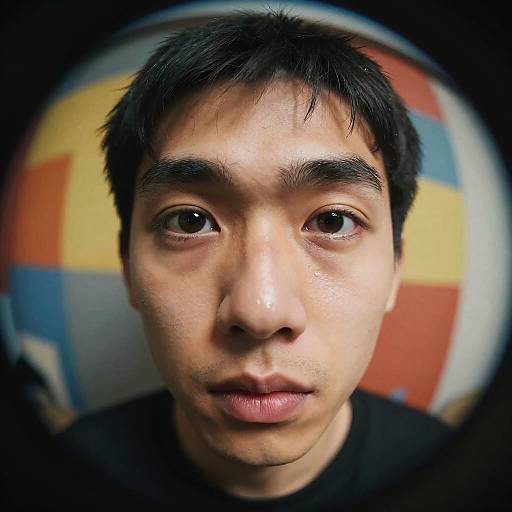 Fisheye Portrait with Abstract Background