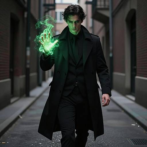 Enigmatic Man in Noir Aesthetic