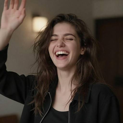 Carefree Laugh in Soft Backlight