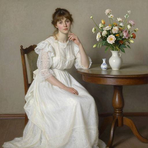 Serene Vintage Woman with Florals