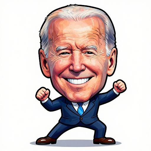 Vibrant Joe Biden Caricature Drawing