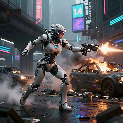 Stealth Android Scout in Neon Ruins