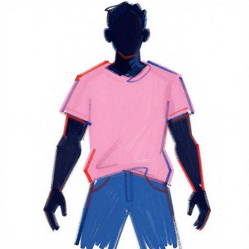 Expressive Abstract Figure with Shadow Face