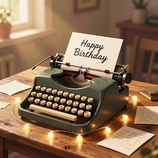 Vintage Birthday Letter Generator Scene