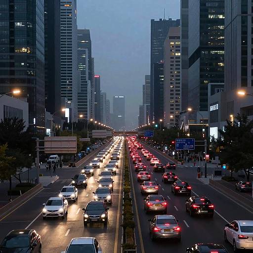 Sprawling Urban Highway at Dusk