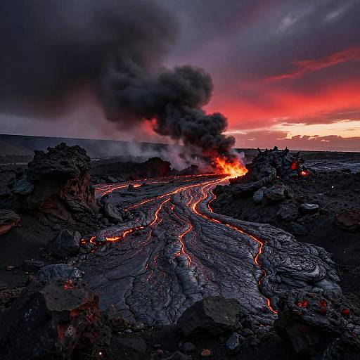 Volcanic Wasteland at Dusk