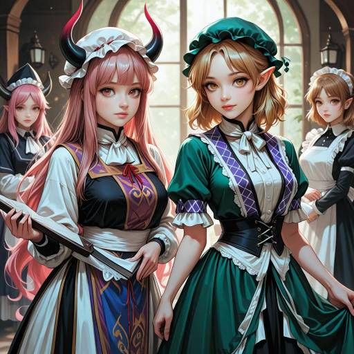 Colorful Maid Squad in Unique Outfits