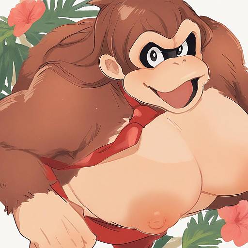 Illustration of Donkey kong, donkey kong (series) in the style of Meeko