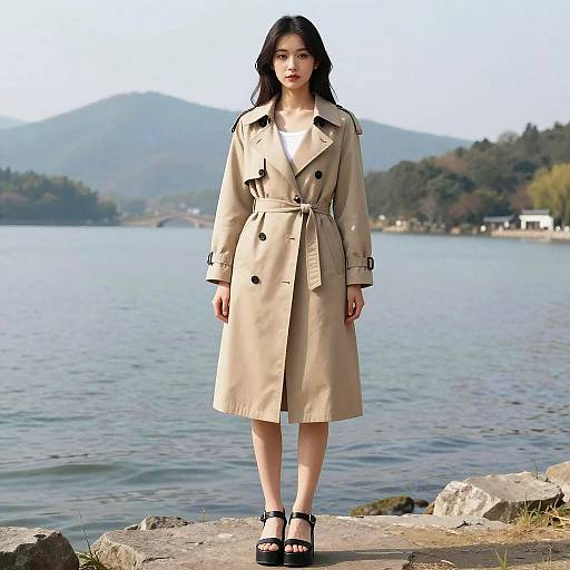 Slim Manga Woman by Mountain Lake