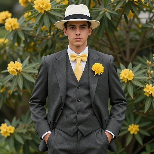 Vintage-Inspired Portrait of a Dapper Young Man