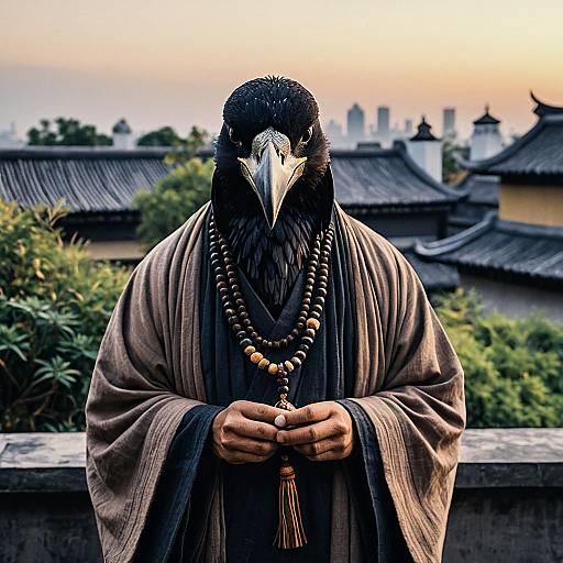 Kenku Monk in Zen Rooftop Garden