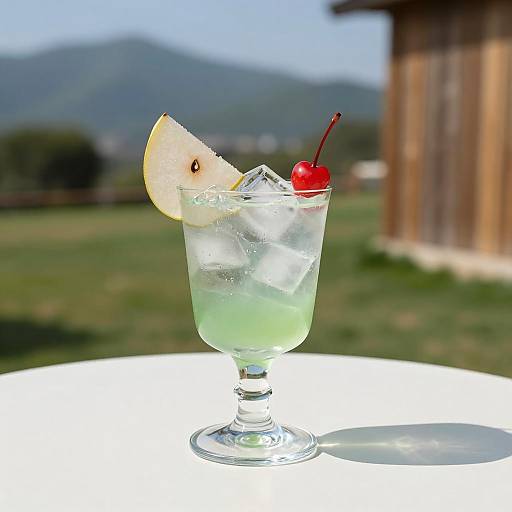 Refreshing Green Cocktail on a Table