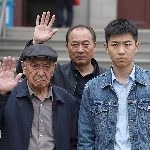 Three Asian Men with Serious Expressions