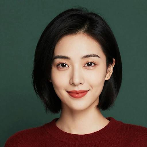 Portrait of a Smiling Woman in Red