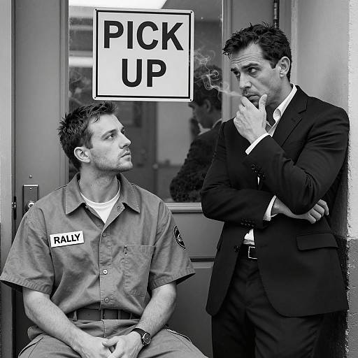 Intense Encounter in Black-and-White