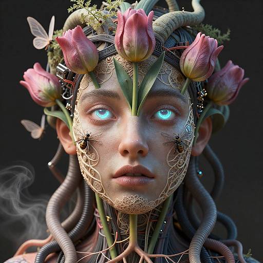 Hyper-Realistic Bioluminescent Medusa Portrait
