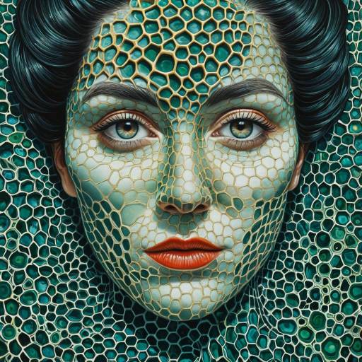 Surreal Anatomical Portrait with Coral Elements