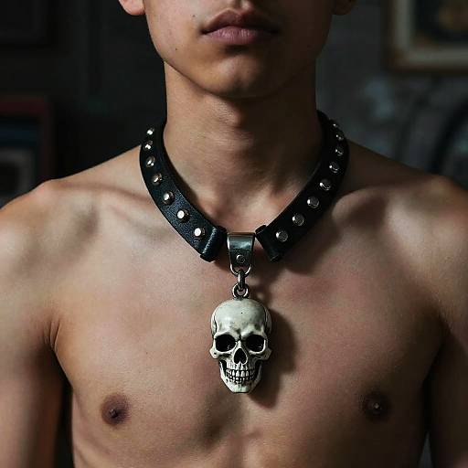 Punk Rock Skull Necklace for Teens