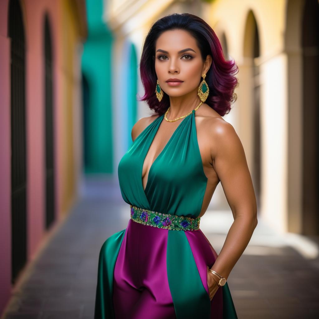 Vibrant Elegant Portrait of Latin Woman