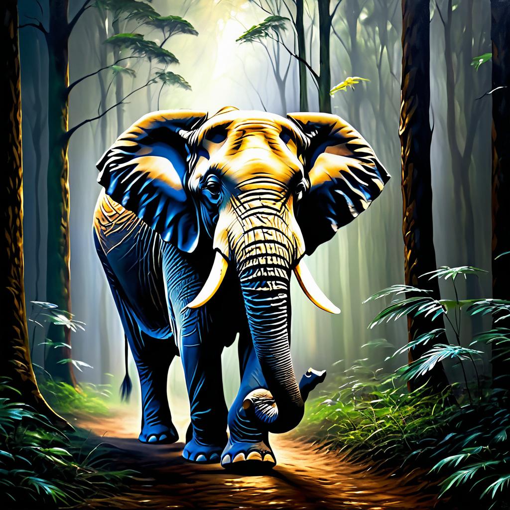 Majestic Elephant in a Serene Forest