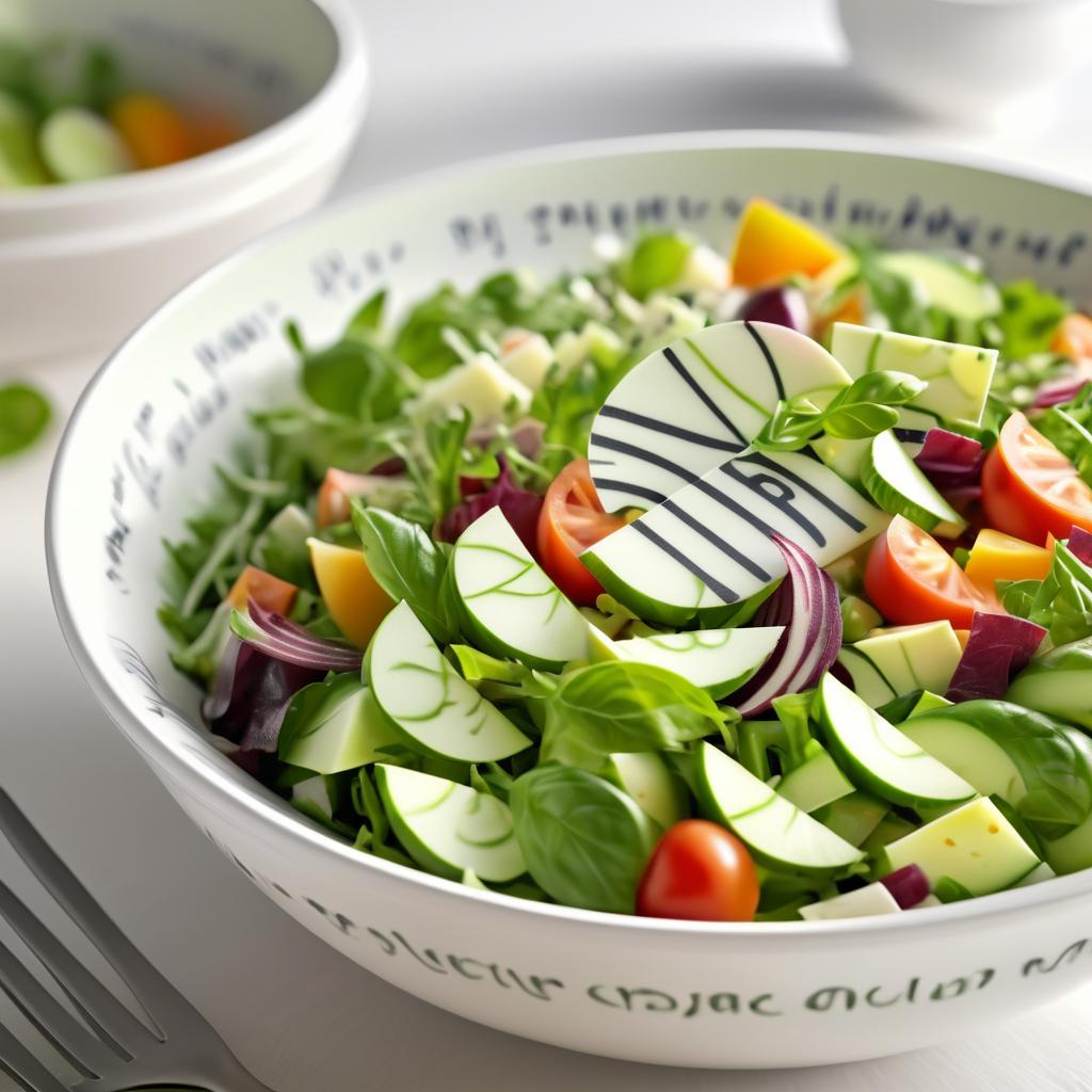 High-Detail Calligraphy Salad Photography