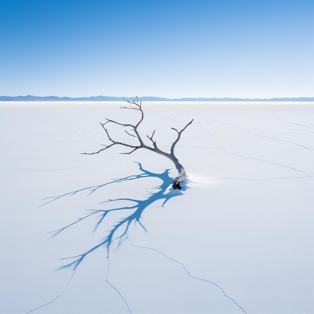 Surreal Panoramic View of Salt Flats