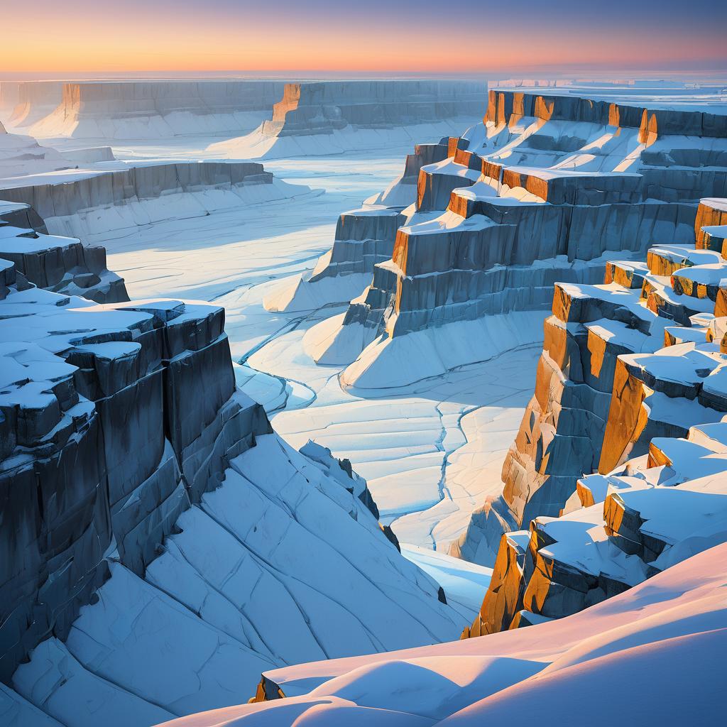 Serene Twilight Over Subzero Cliffs