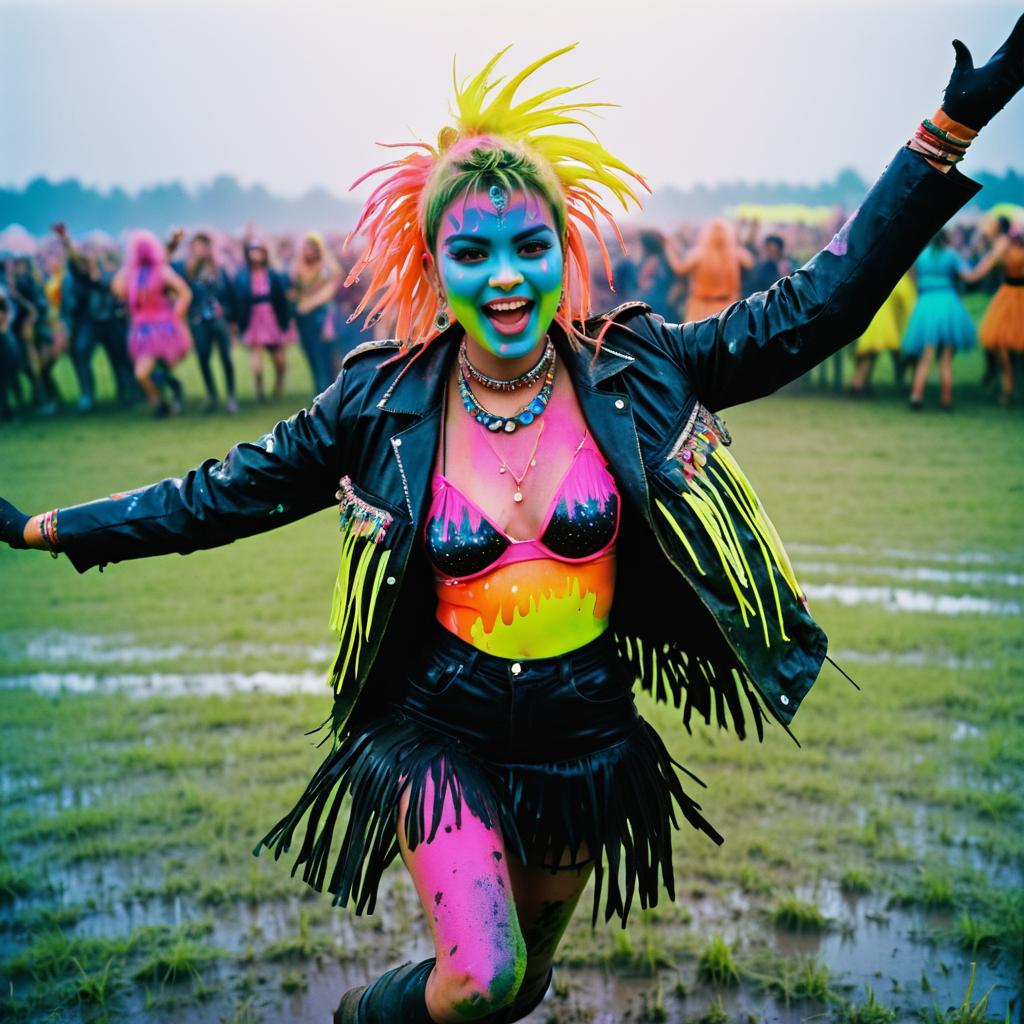 Vibrant Festival Spirit: A Cinematic Moment