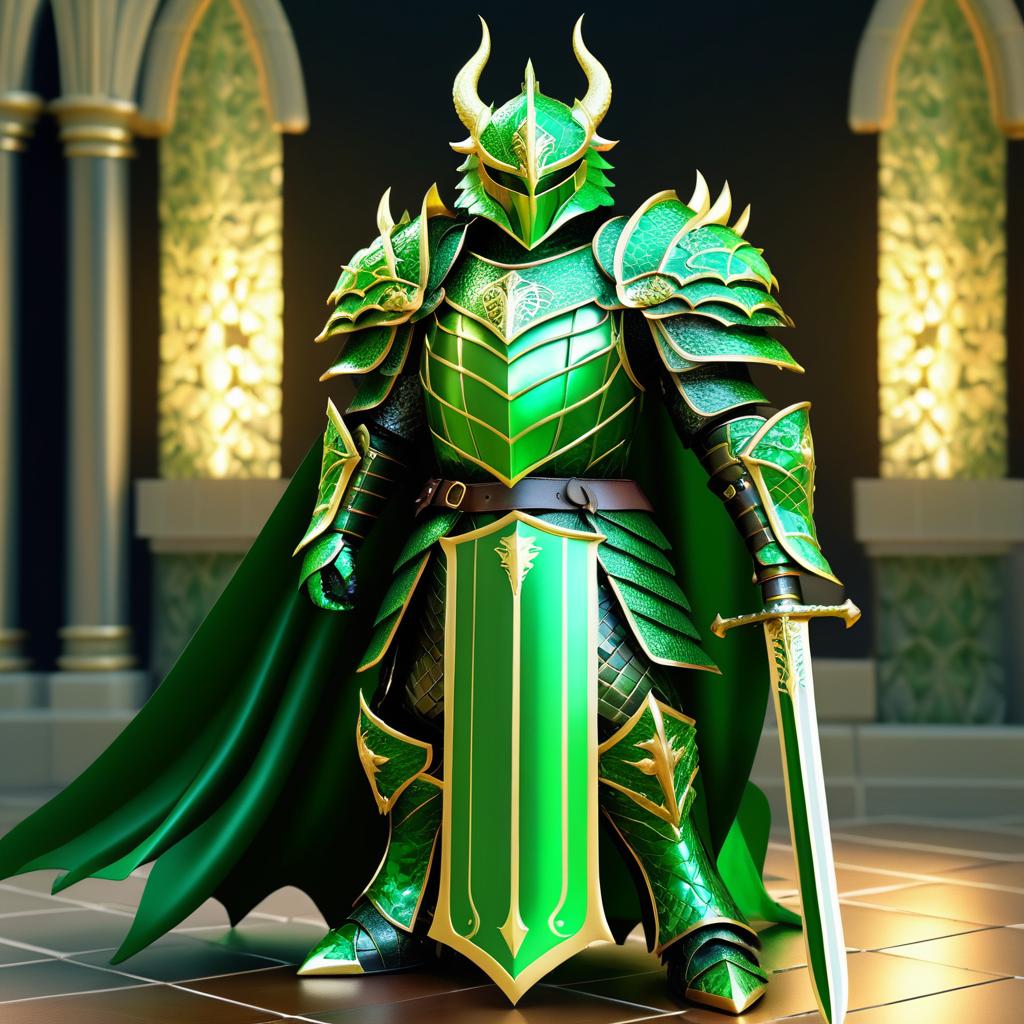 Epic 3D Dragon Knight in Armor