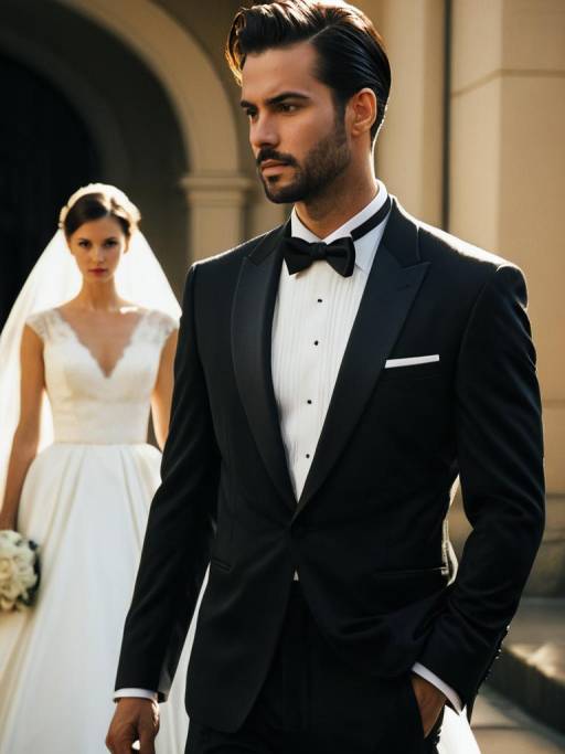 Dramatic Wedding Tuxedo Photography Shot