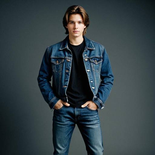 Realistic Male in Denim Outfit