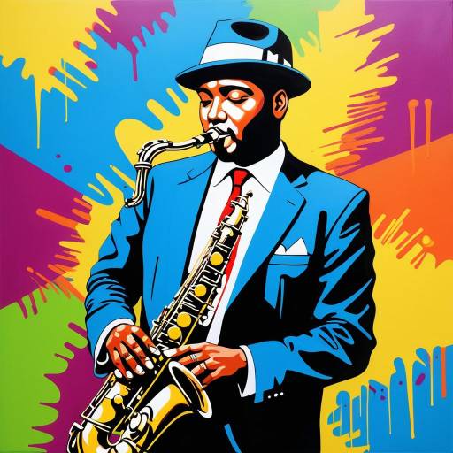 Vibrant Saxophonist Graffiti Pop Art Vibrant Saxophonist Graffiti Pop Art