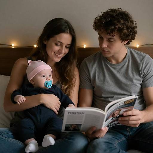 Cozy Family Portrait on Bed