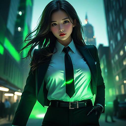 Dynamic City Night Portrait