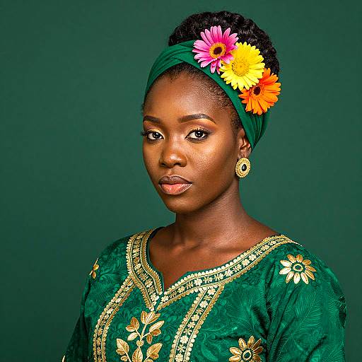 Portrait of a Woman in Vibrant Attire