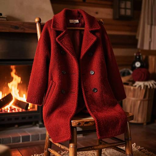 Cozy Cabin with Crimson Coat
